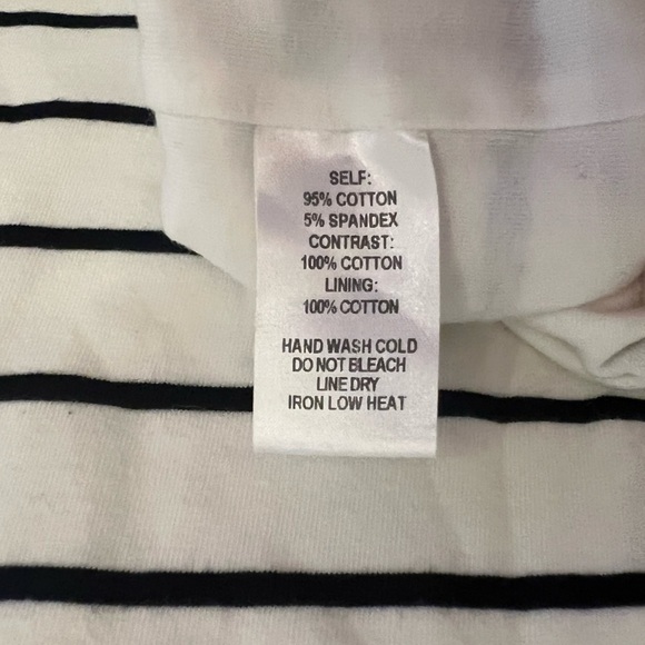 Lulu’s Cafe Society Black and Cream Striped Shirt Dress Size Medium M - Picture 5 of 5